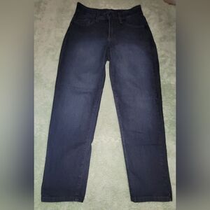 NYDJ DARK WASH ANKLE STRAIGHT LEG JEANS, Size 0 WOMENS